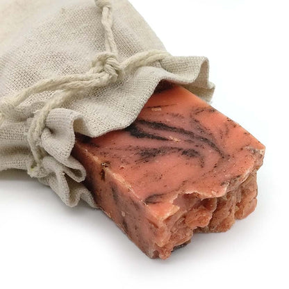 Jabón Natural Canela Y Naranja 90g En Bolsa Regalo De Yute. Piel Mixta Y Todo Tipo Pieles. Reduce Acné, Calma Irritación_0