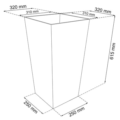 Maceta Rato De 49 Litros Con Inserto 32,5 X 32,5 X 61 Cm En Color Ocre Oscuro