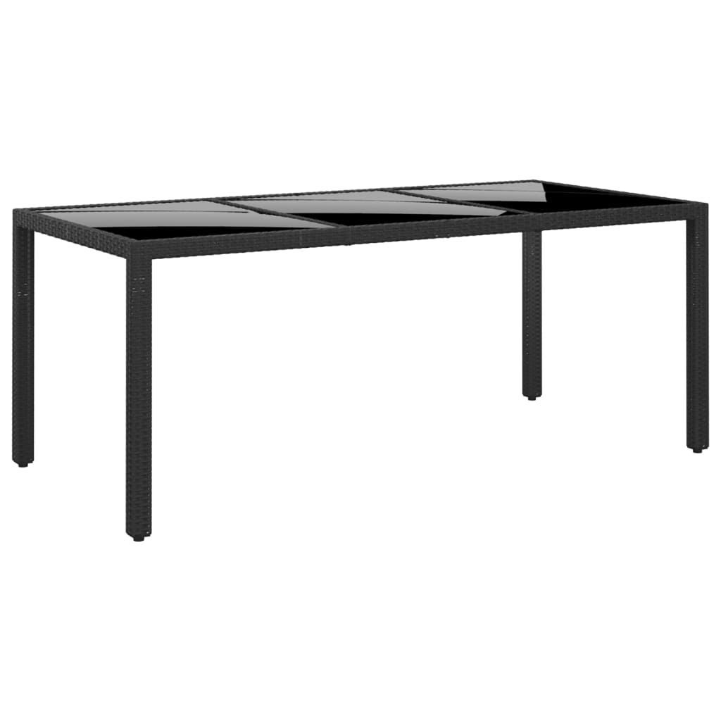 Vidaxl Set De Comedor De Jardín 7 Pzas Ratán Sintético Vidrio Negro_4