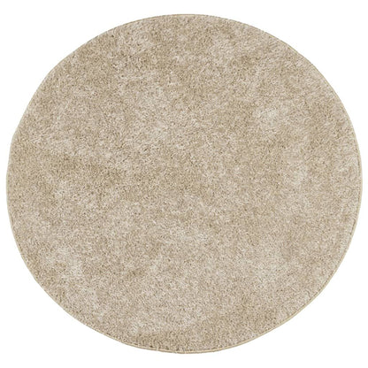 Vidaxl Alfombra Pelo Largo Aspecto Brillante Istan Beige Ø 80 Cm_0