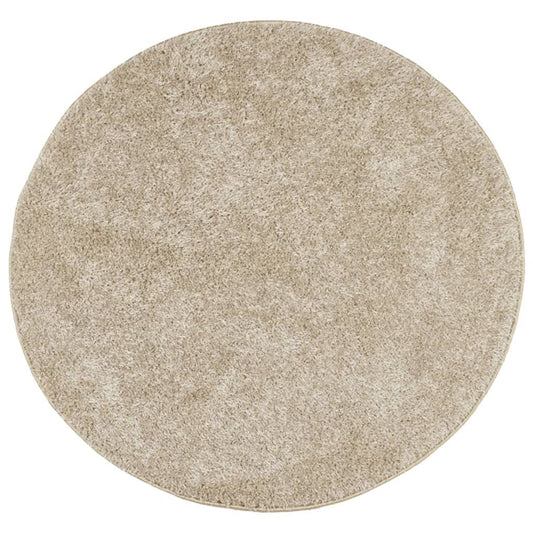 Vidaxl Alfombra Pelo Largo Aspecto Brillante Istan Beige Ø 80 Cm_0
