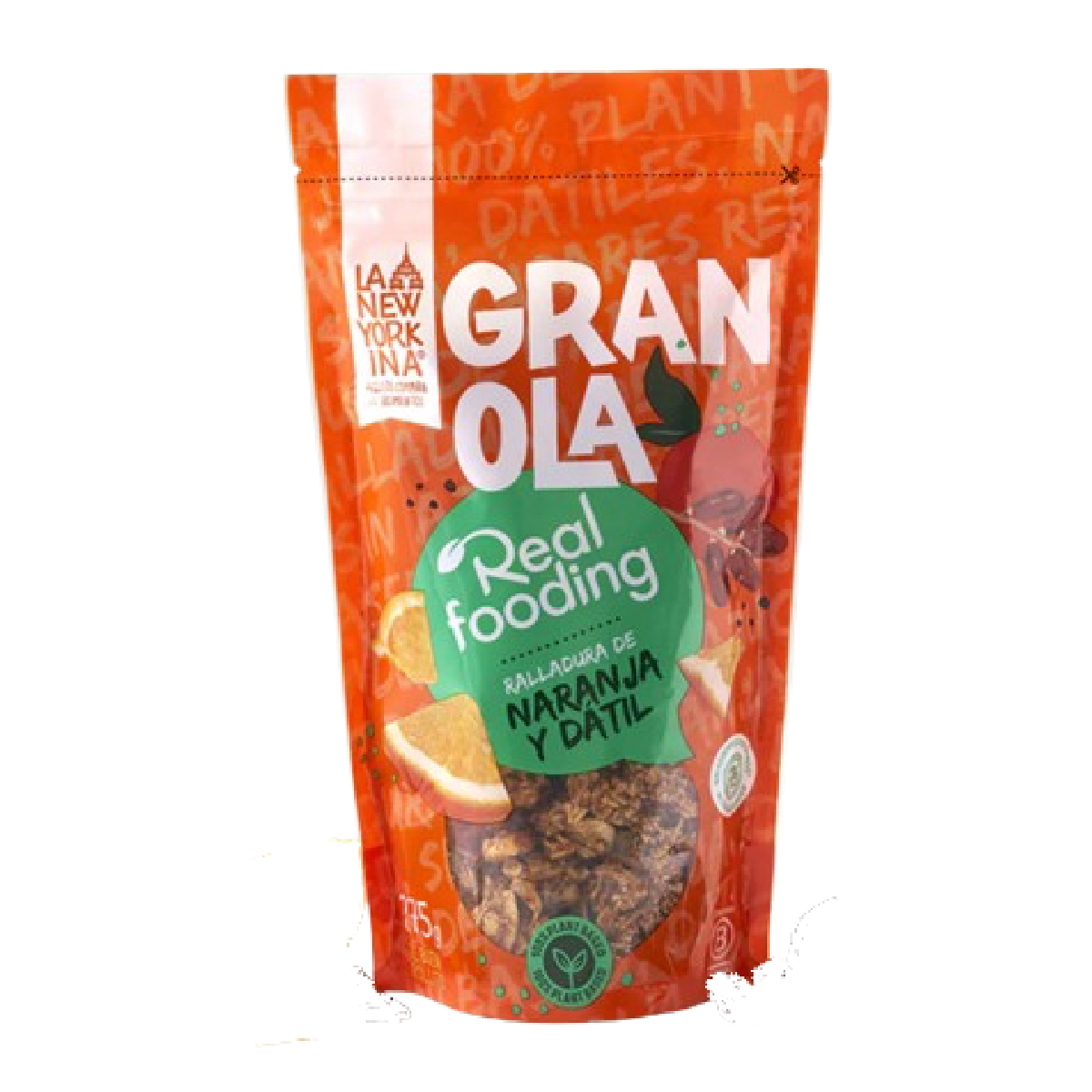 Granolas com raspa de laranja e tâmaras, Realfooding embalagem 275 g