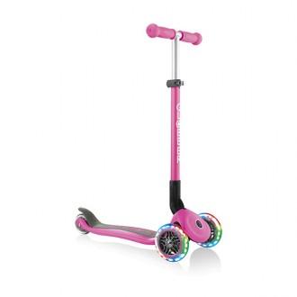 Trotinete dobrável Primo Pink com rodas iluminadas Globber