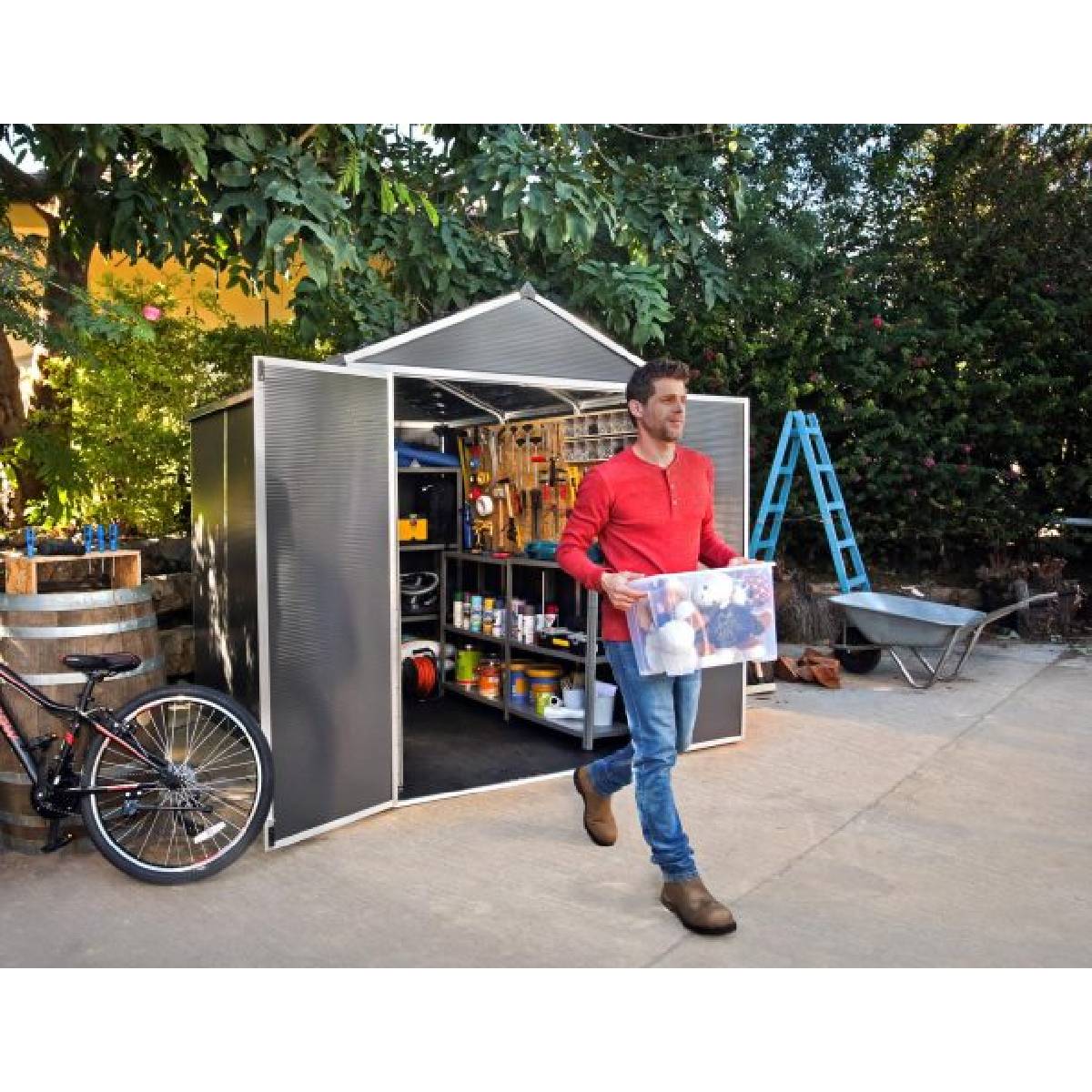 Telheiro de jardim Rubicon 185x229 cm Canopia cinzento escuro