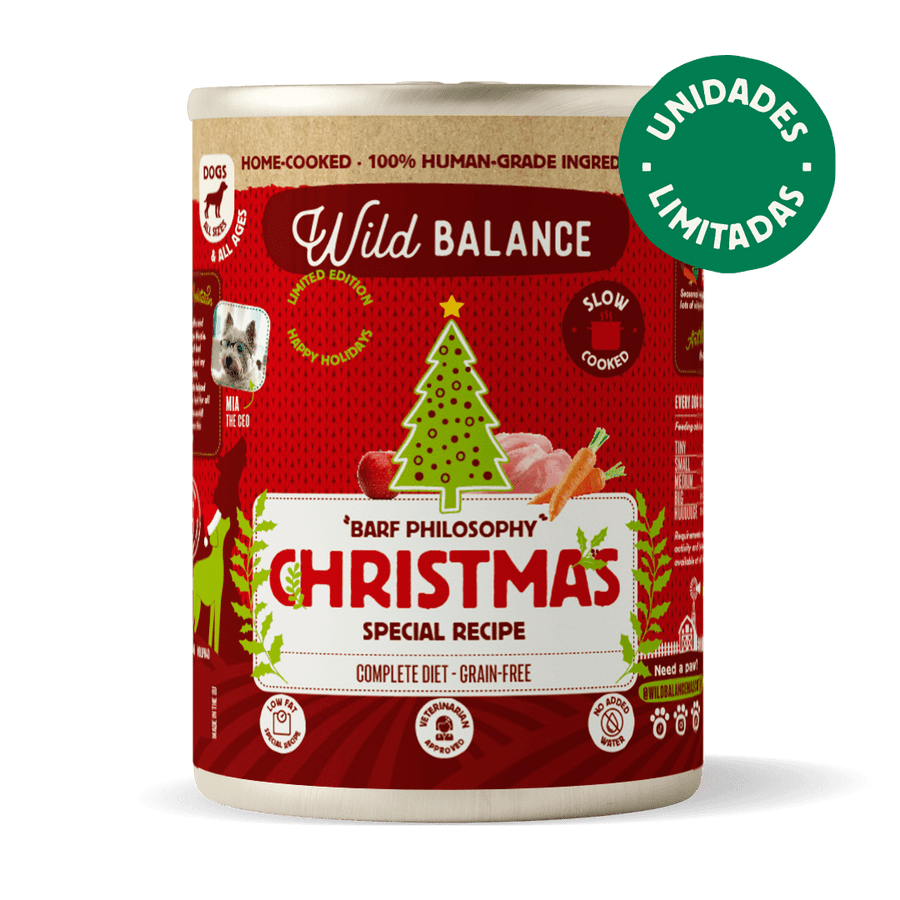 Wild Balance Christmas Recipe BARF Veado e Coelho Lata para Cães 400g