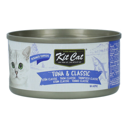 Kit Cat Can Toppers - Tuna &amp; Katsobushi 80g Ração húmida para gatos em gelatina