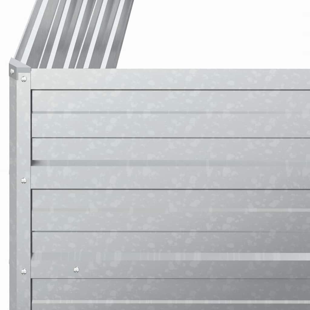 Arriate De Acero Galvanizado Plateado 100x100x45 Cm_5
