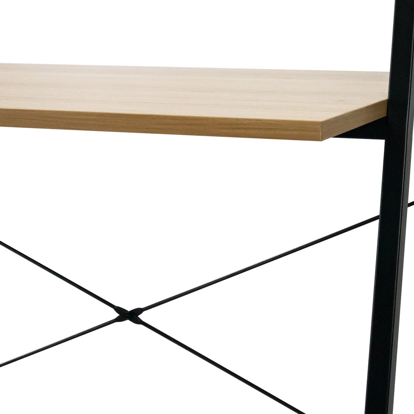 Escritorio Metálico Con Estantería Organizadora De Madera Oyam 142x84x46cm 7house_4