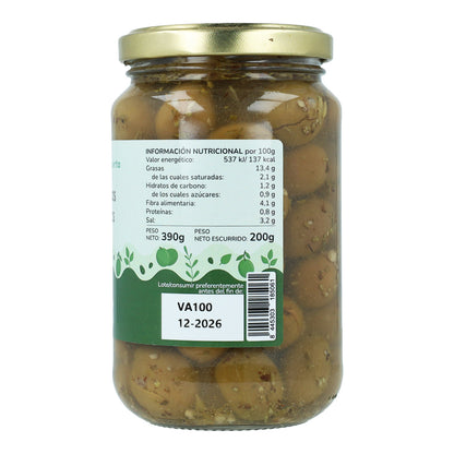 Azeitonas Verdes Temperadas Eco Planeta Huerto 390g