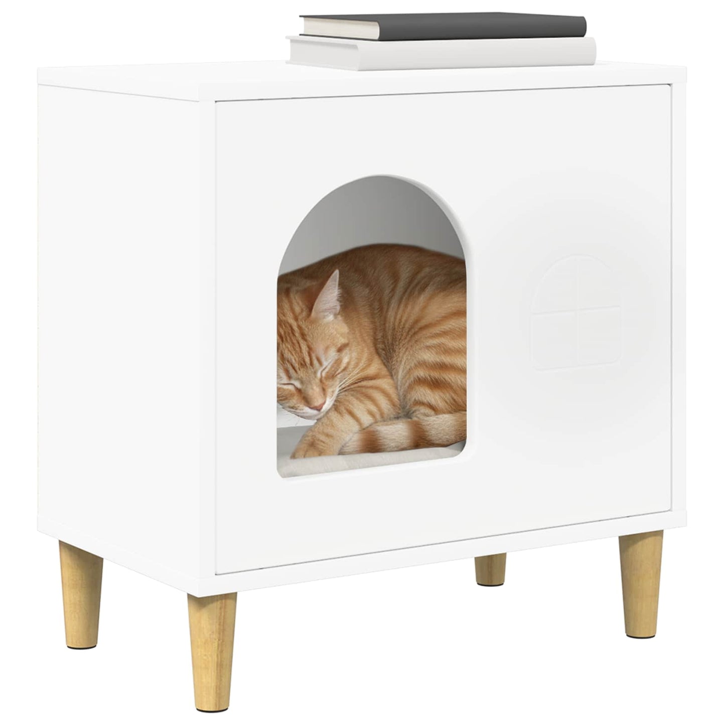 Casa Para Gatos 51 X 30 X 52 Cm Madera De Ingeniería_2