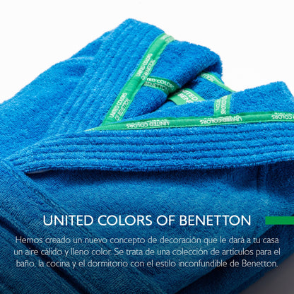 Albornoz Con Capucha M/l 360gsm 100% Algodón Azul Rainbow Be_5