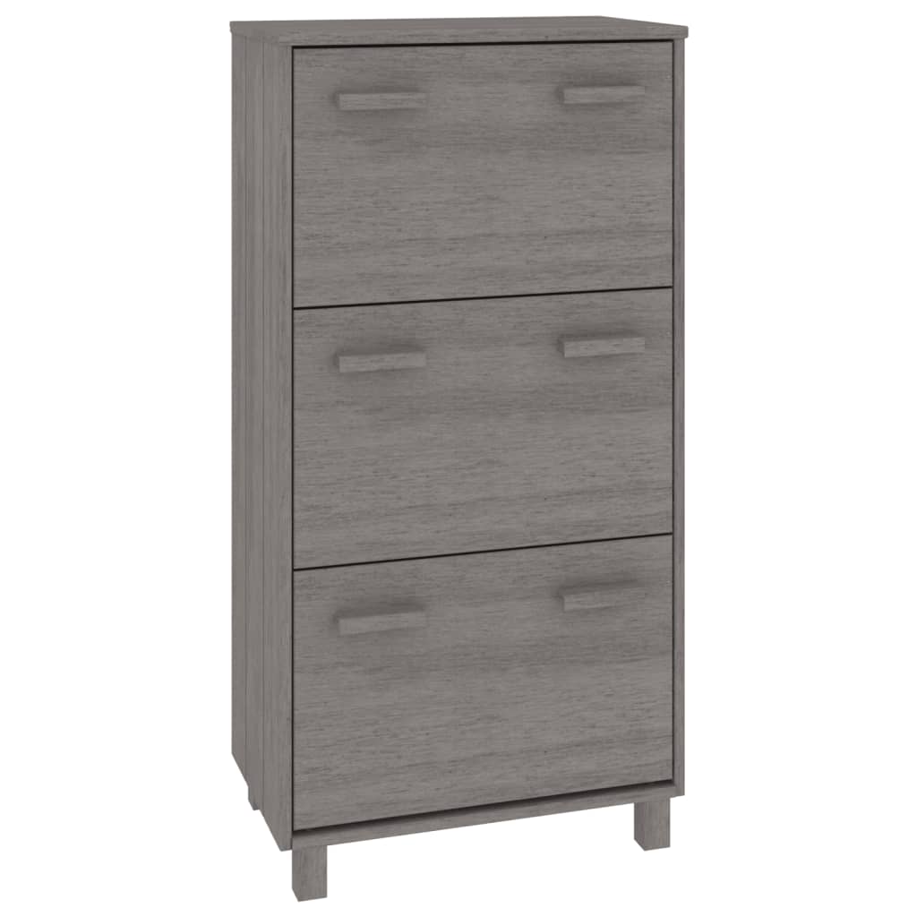 Zapatero Hamar Madera Maciza Pino Gris Claro 59,5x35x117 Cm / Vetonek_0
