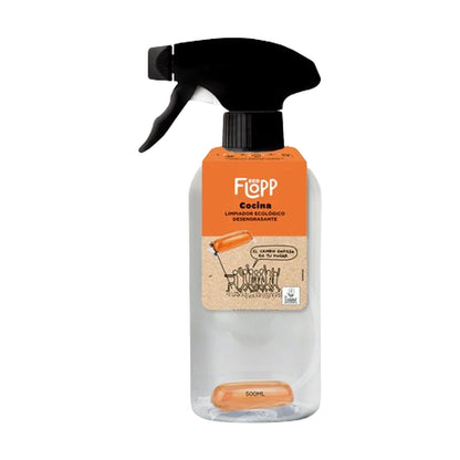 Embalagem com 2 frascos de desengordurante ECO + 1 cápsula Flopp de 500ml