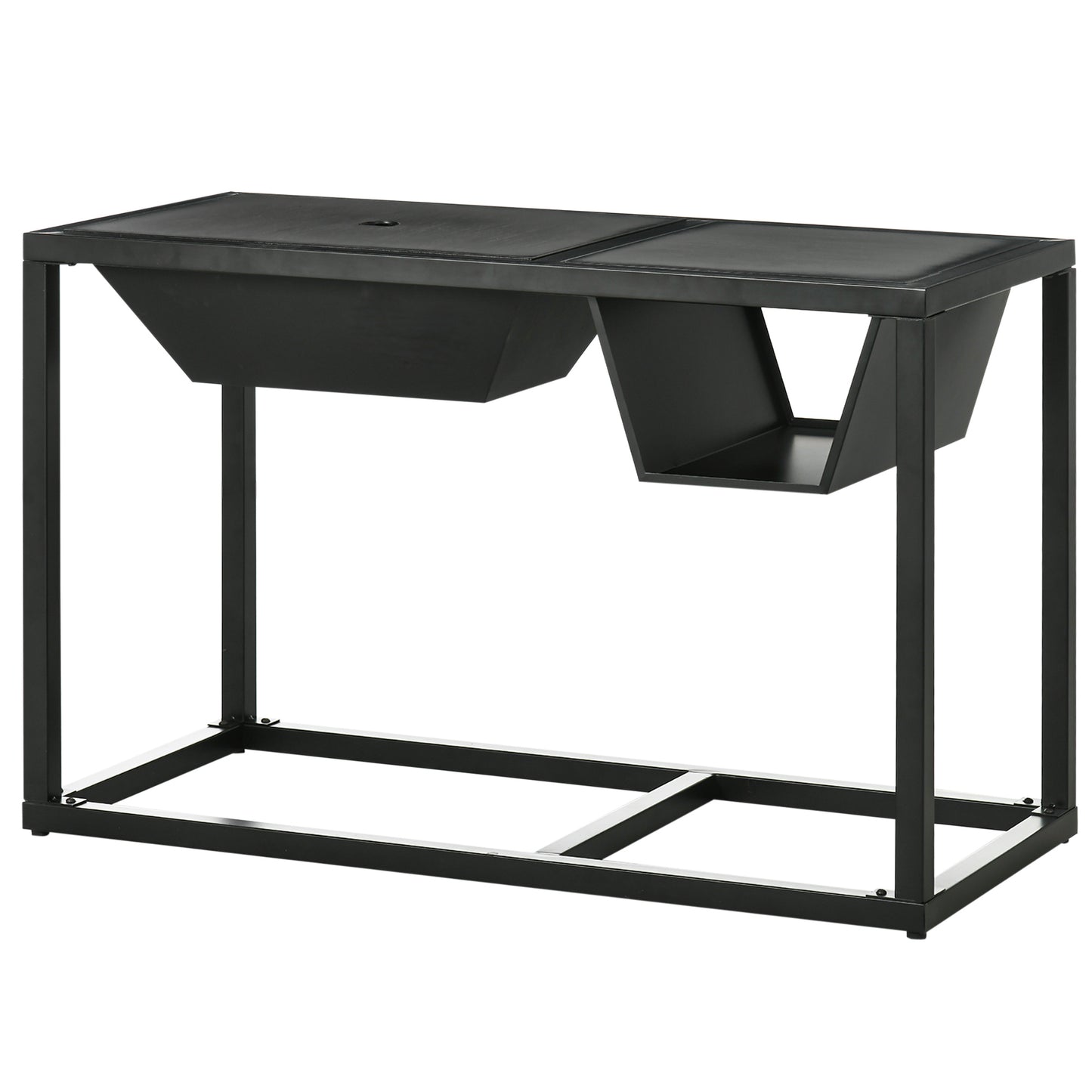 Outsunny 4 En 1 Brasero Exterior De Acero Galvanizado Con Rejilla 100x46,5x64 Cm_0