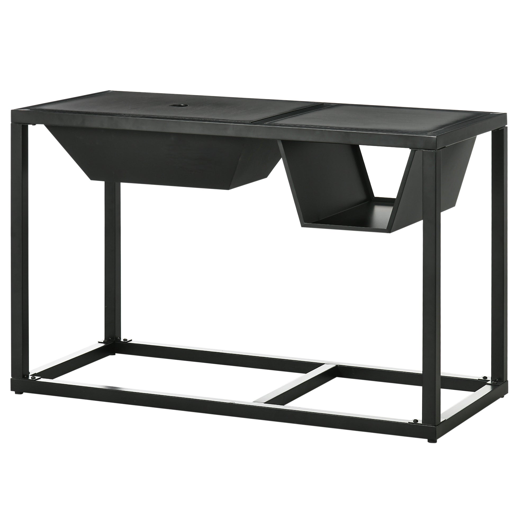 Outsunny 4 En 1 Brasero Exterior De Acero Galvanizado Con Rejilla 100x46,5x64 Cm_0