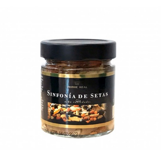 Sinfonia de 8 variedades de cogumelos em óleo de girassol Torre Real 200g
