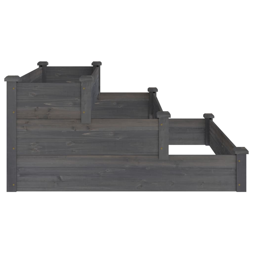 Jardinera Arriate Madera Maciza De Abeto Gris 120x120x56 Cm_4