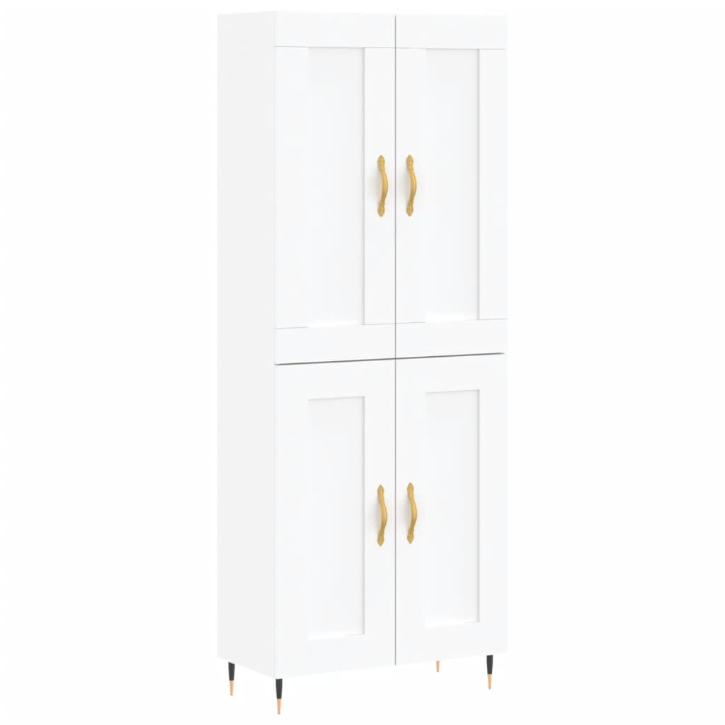 Aparador Alto Madera Contrachapada Blanco 69,5x34x180 Cm_1
