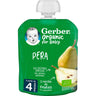 Puré de fruta biológico Gerber Pear Baby, saqueta 90g