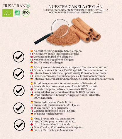 Canela Ceylan En Polvo Ecológica | Calidad | Frisafran 200 G_5