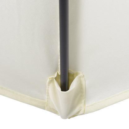 Outsunny Sombrilla Jardín Ø2x2 M Parasol De Aluminio Con Poste Desmontable Beige_3