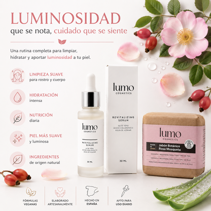 Pack Luminosidad | Sérum Ácido Hialurónico + Jabón Rosa Mosqueta | Hidratación Facial y Corporal_1