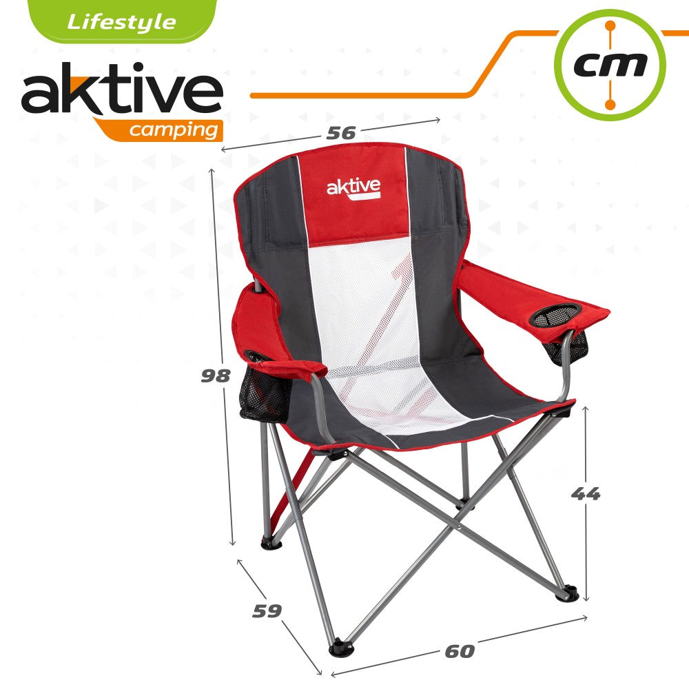 Silla Plegable Camping Xl Con Posavasos Aktive_5