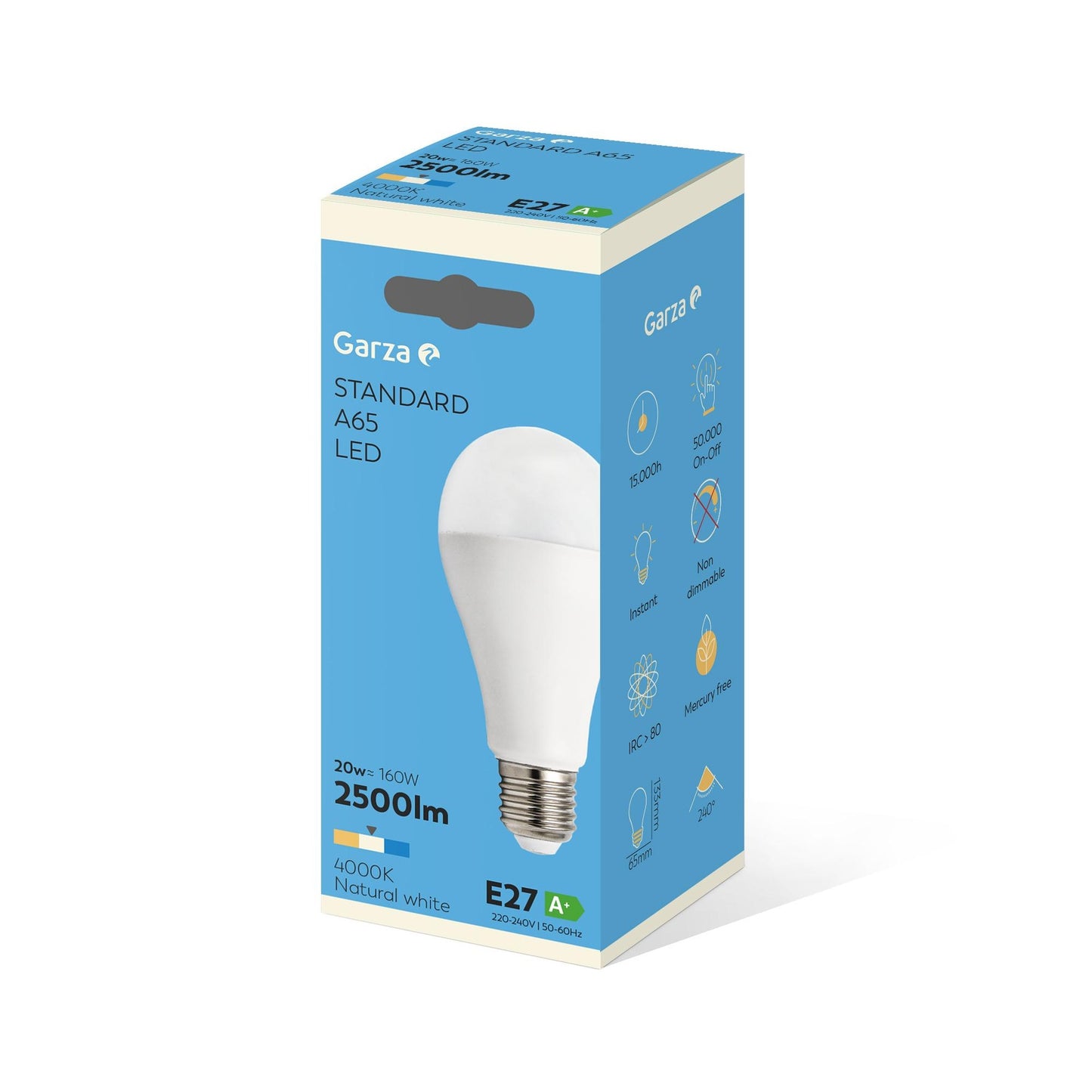 Lâmpada LED standard 20W casquilho E27 240 graus 2500LM luz neutra (4000K) Garza
