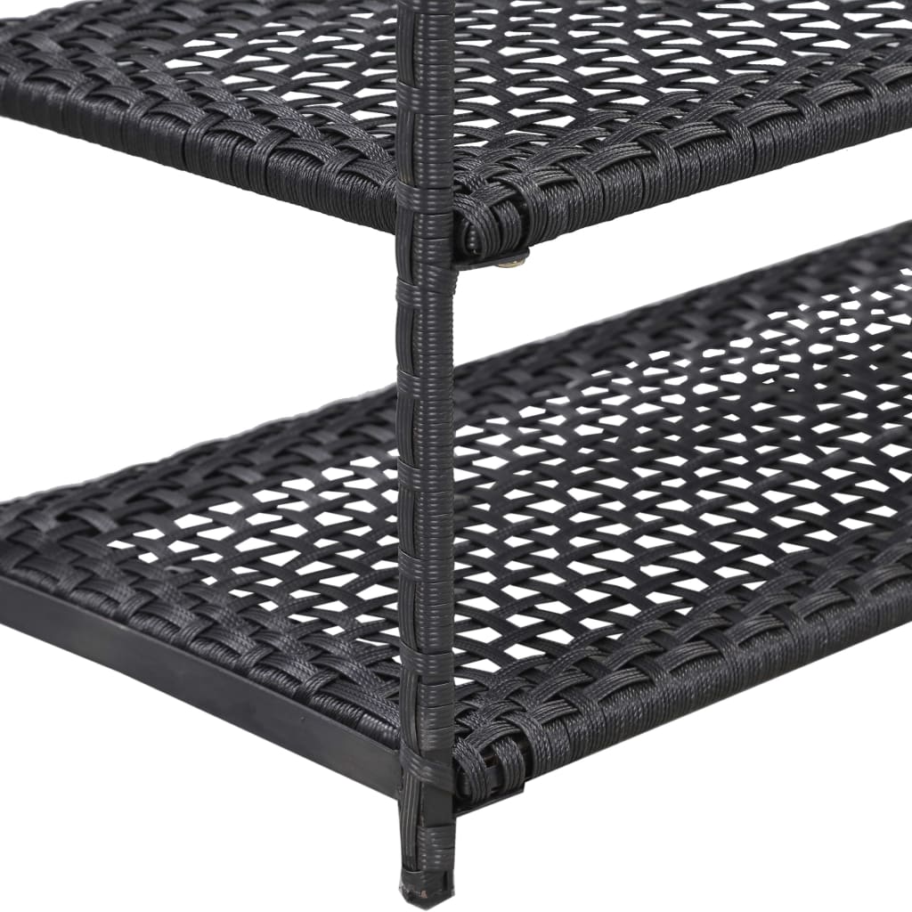 Vidaxl Estantería Para Zapatos De Ratán Sintético Negro 50x30x120 Cm_4