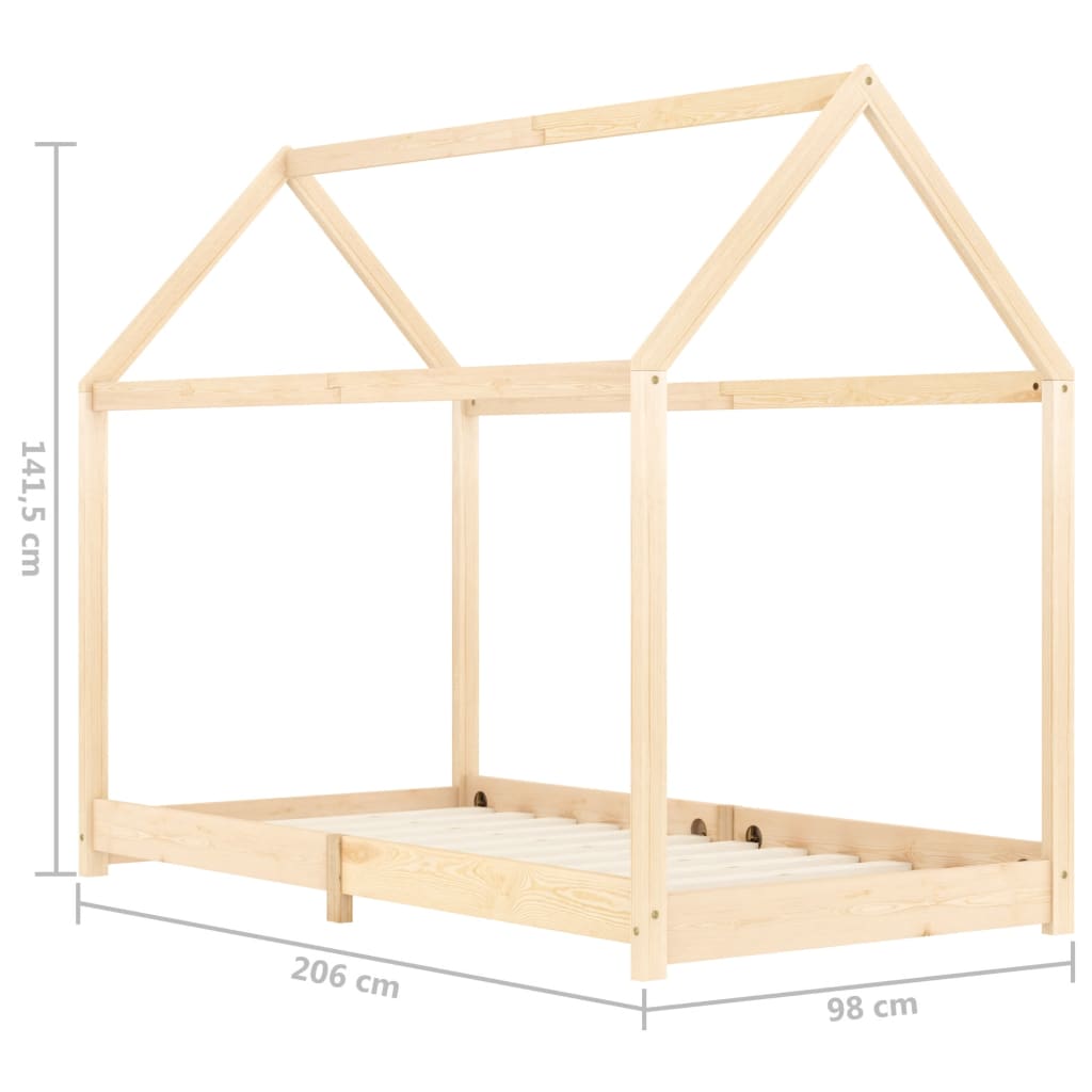 Estructura De Cama Infantil De Madera Maciza De Pino 90x200 Cm / Vetonek_2