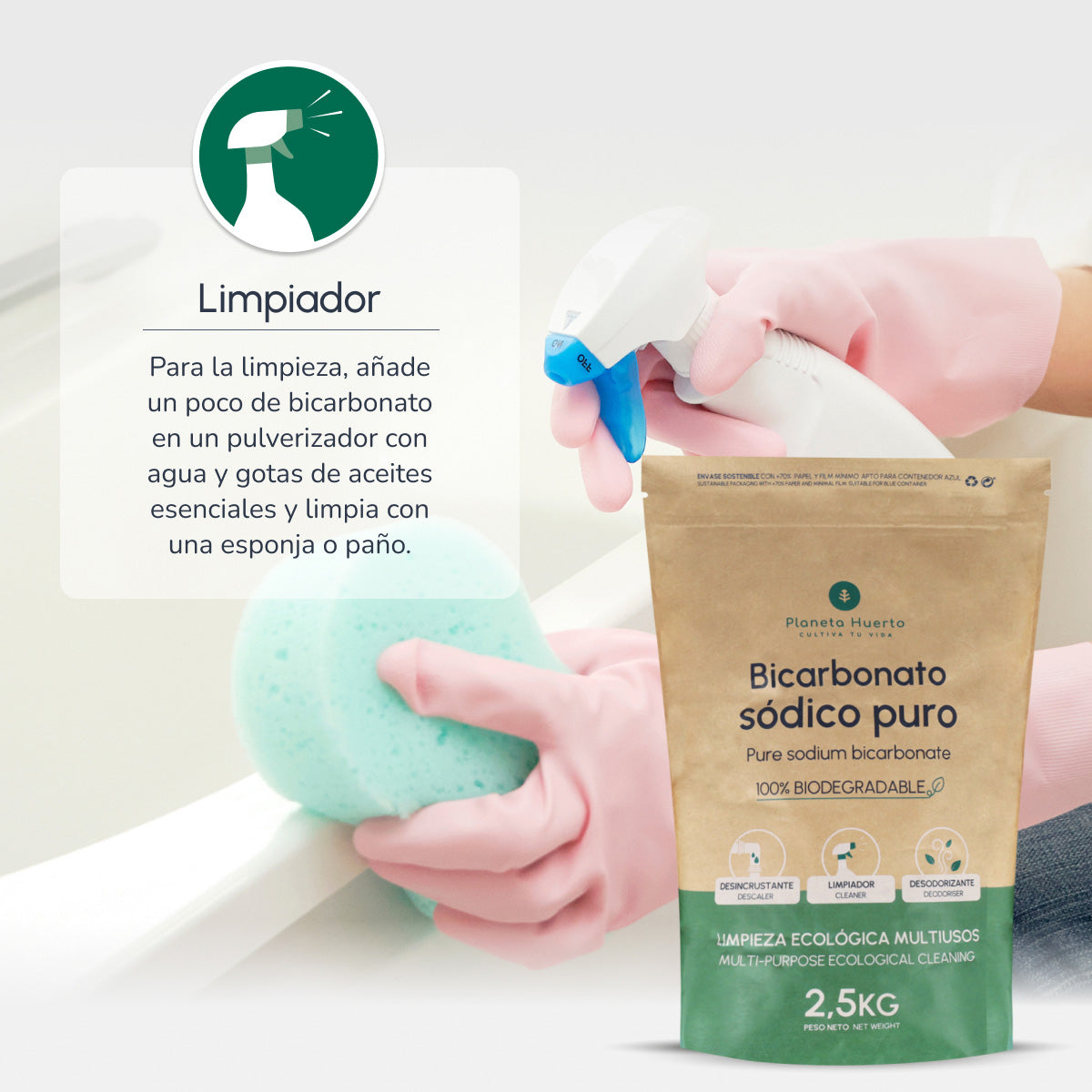 Embalagem 3x Planeta Huerto Bicarbonato de Sódio 2,5 Kg