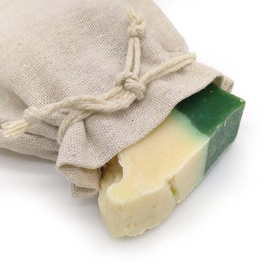 Jabón Natural Leche Burra Y Aloe Vera 90g En Bolsa Regalo De Yute - Para Piel Seca O Dañada - Hidratante Y Nutritivo_0