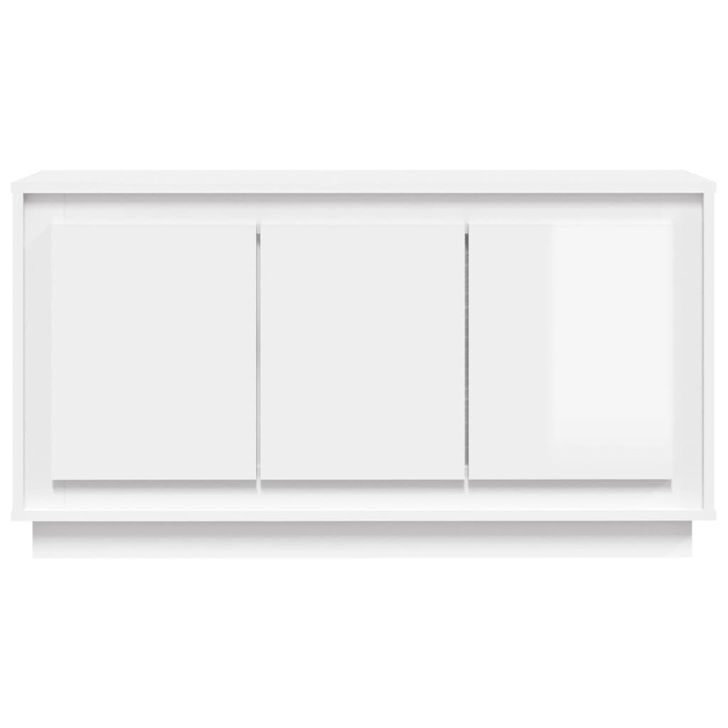 Aparador De Madera Contrachapada Blanco Brillante 102x35x55 Cm / Vetonek_2