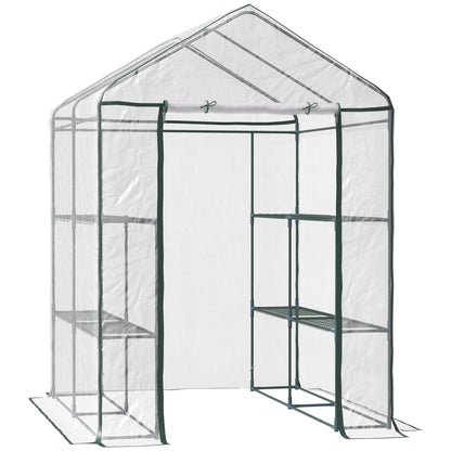Invernadero Transparente Outsunny Transparente Y Verde 143x143x195cm_0