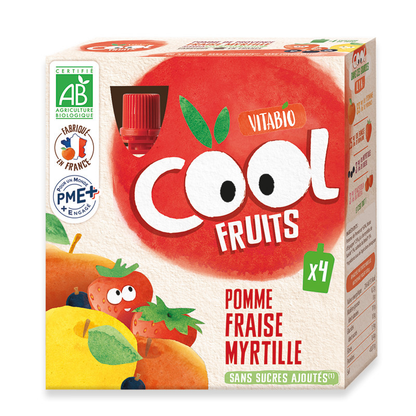 Embalagem 12 Frutas Refrescantes Maçã Morango Mirtilo 12x90g VITABIO