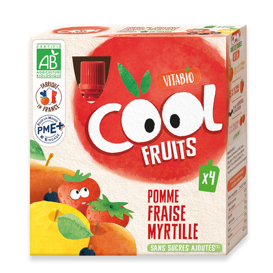 Embalagem 12 Frutas Refrescantes Maçã Morango Mirtilo 12x90g VITABIO