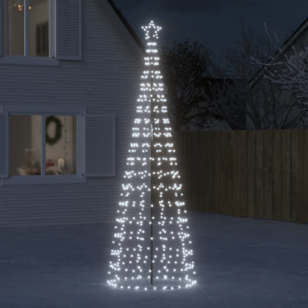 Vidaxl Árbol De Navidad Led Con Estacas 570 Leds Blanco Frío 300 Cm_1