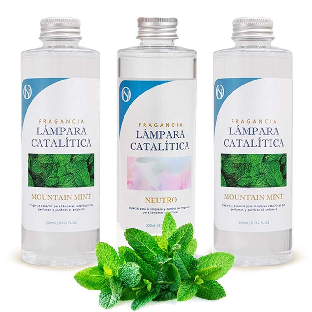 Pack 3x Fragancias Lámpara Catalítica 200ml: 2 Aroma Mountain Mint + Limpiador Neutro. Disfruta Tu Aroma Favorito_0