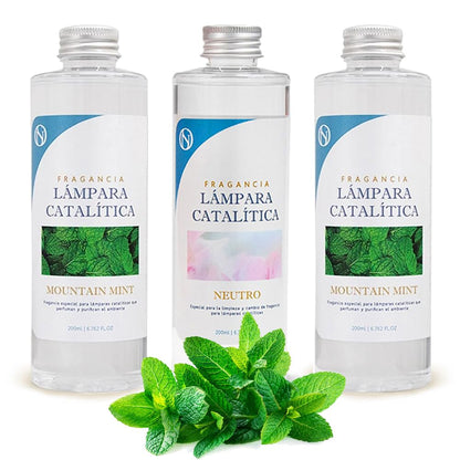 Pack Ahorro 3x Fragancias Para Lámpara Catalítica: 2 Aromas Mountain Mint 500ml + Limpiador Neutro 200ml._0