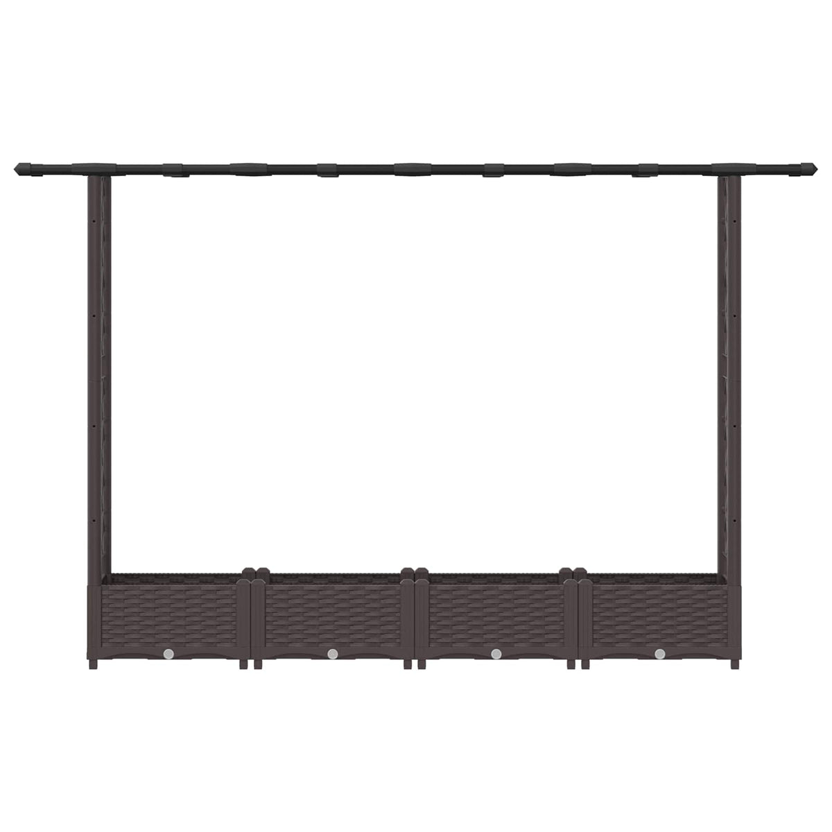 Cama Elevada Con Trellis Y Techo Marrón 203 X 40 X 121 Cm Pp_3