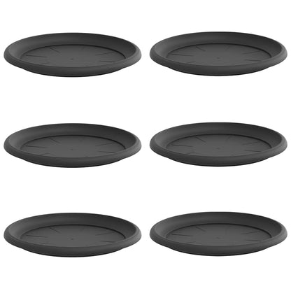 Bandeja Redonda Para Flores 6 Uds. Negro Ø 27 X 2,5 Cm Plástico_0