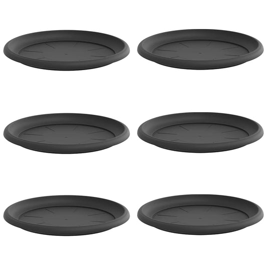 Bandeja Redonda Para Flores 6 Uds. Negro Ø 27 X 2,5 Cm Plástico_0