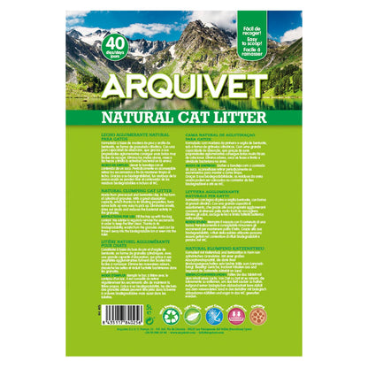 Areia aglomerante mista Areia Natural para Gatos Arquivet 5 L