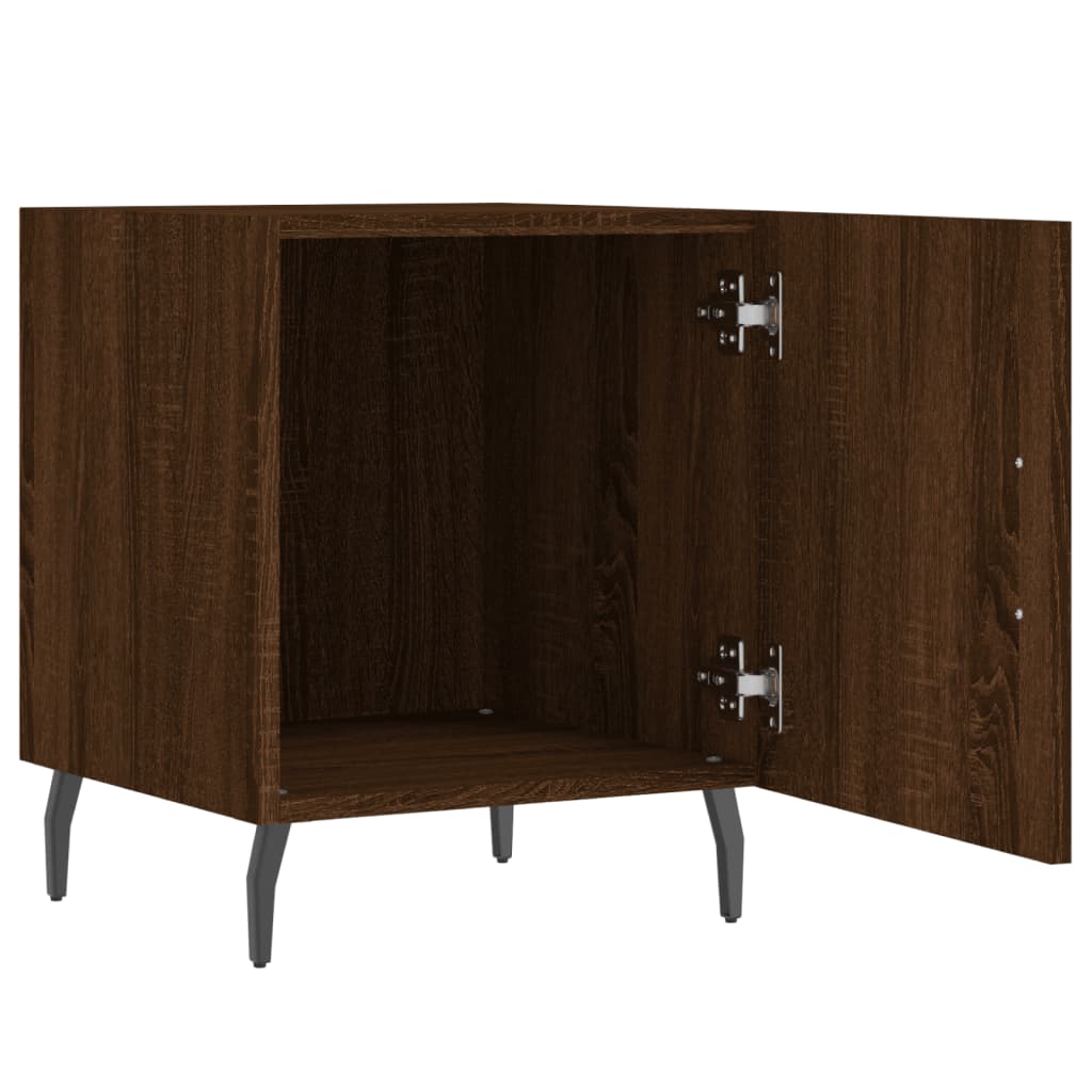 Mesitas Noche 2 Uds Madera Ingeniería Marrón Roble 40x40x50 Cm_3