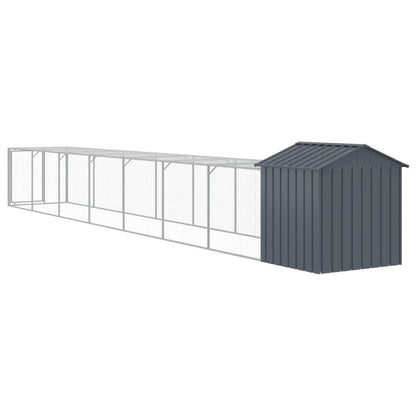 Vidaxl Jaula Gallinas Con Corral Acero Galvanizado Gris 117x813x123 Cm_4