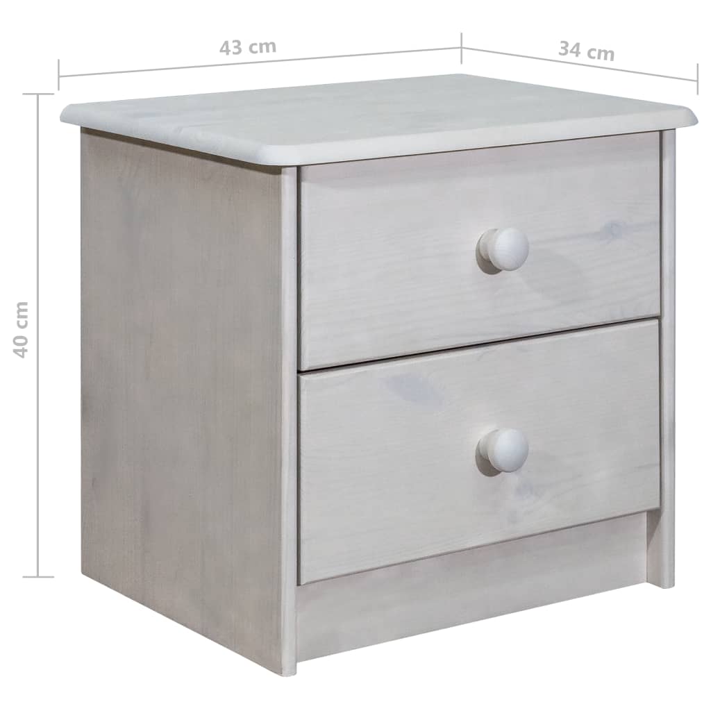 Mesita De Noche De Madera Maciza De Pino 43x34x40 Cm_4