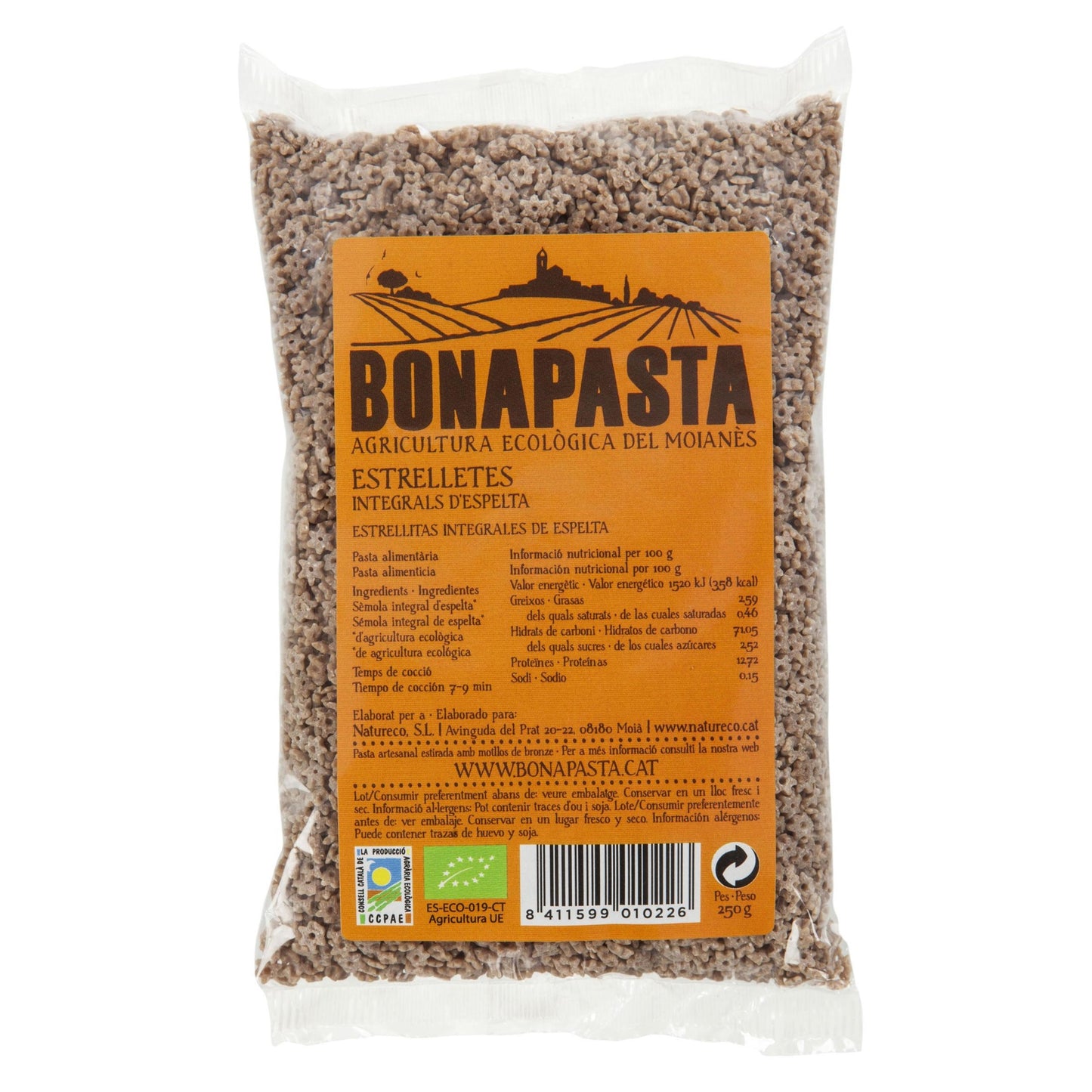Estrelas de Espelta Integrais Biológicas Bonapasta 250g