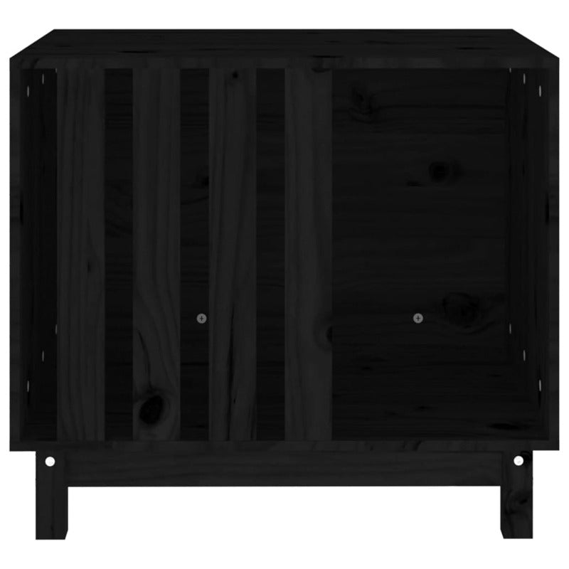 Caseta Para Perros Negra 70x50x62 Cm Madera Maciza De Pino_4