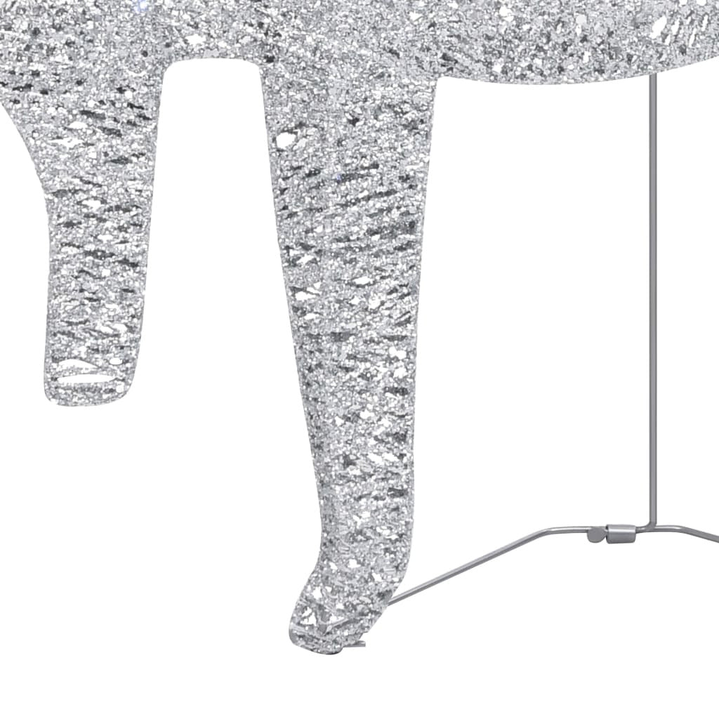 Vidaxl Renos Y Trineo De Navidad Decorativos Con 60 Led Plateado_3