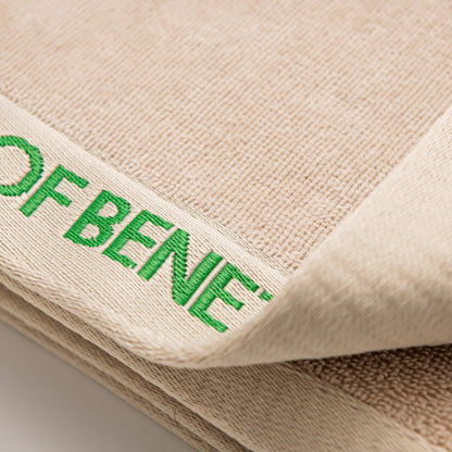Toalla De Playa 90x160cm 380gsm 100% Algodón Velour Beige Con Logo Neutral Be_5